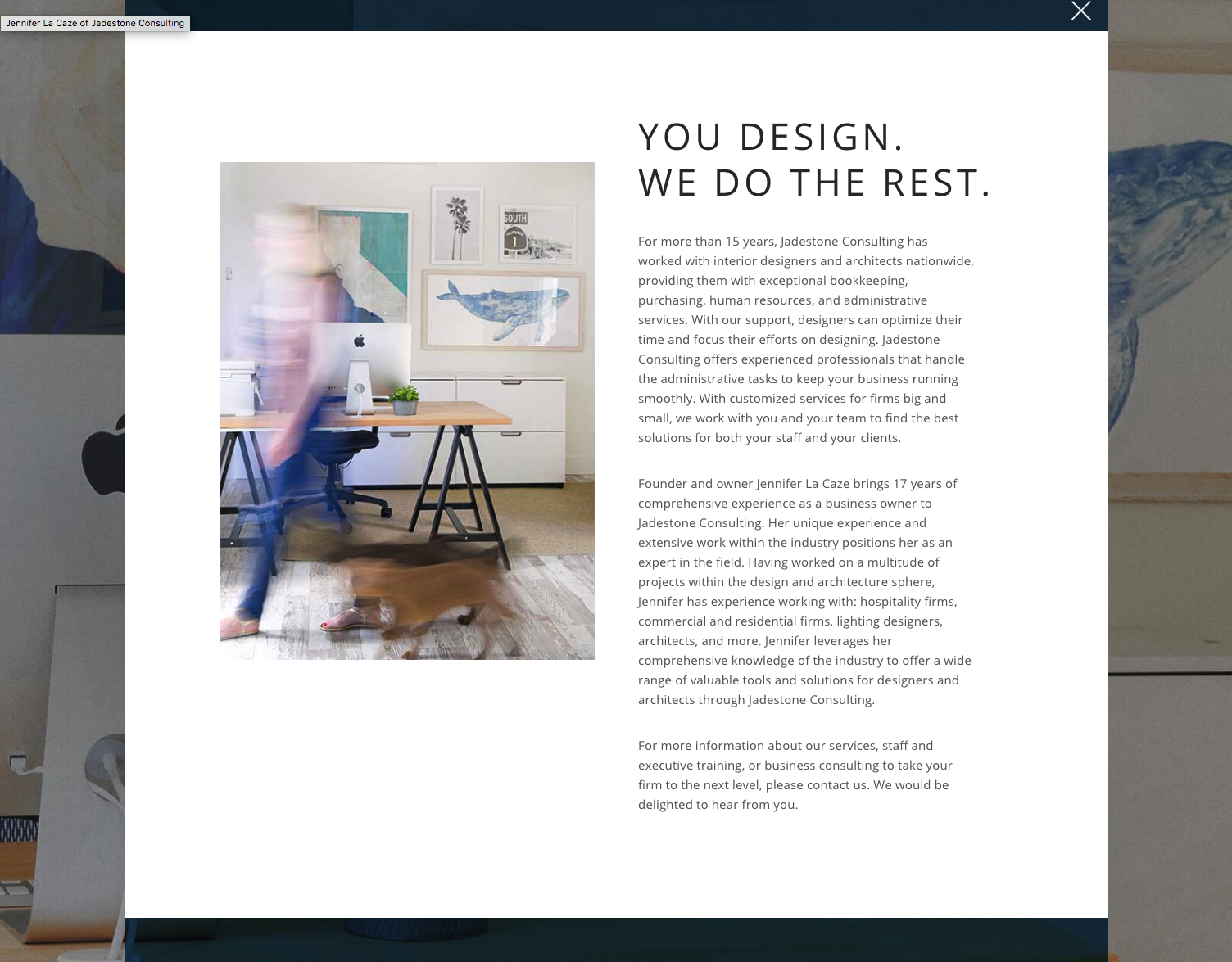 Jadestone custom designed website about page